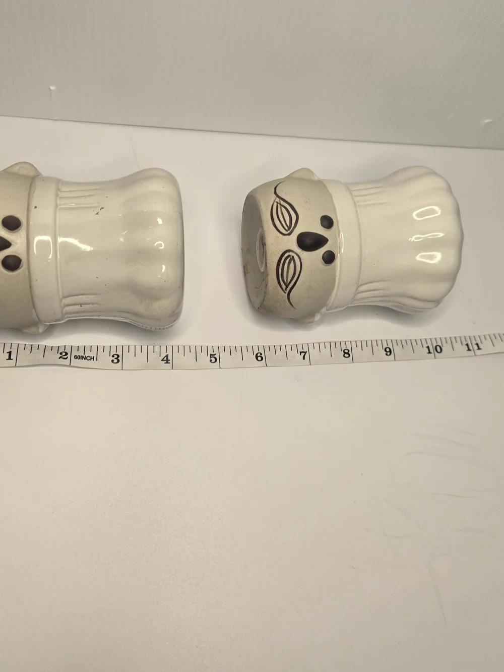 Chef Hat Ceramic Salt and Pepper Shakers - White